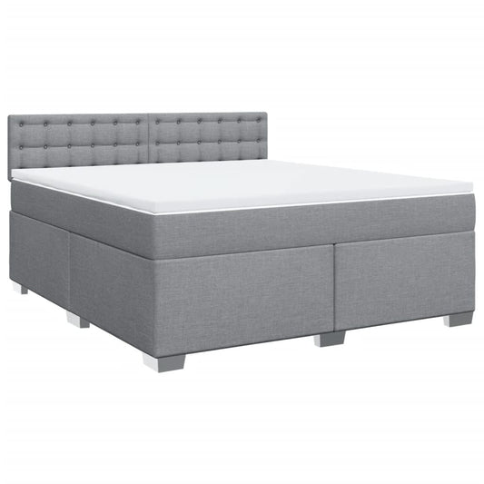 vidaXL Κρεβάτι Boxspring με Στρώμα Ανοιχτό Γκρι 180x200 εκ. Υφασμάτινο