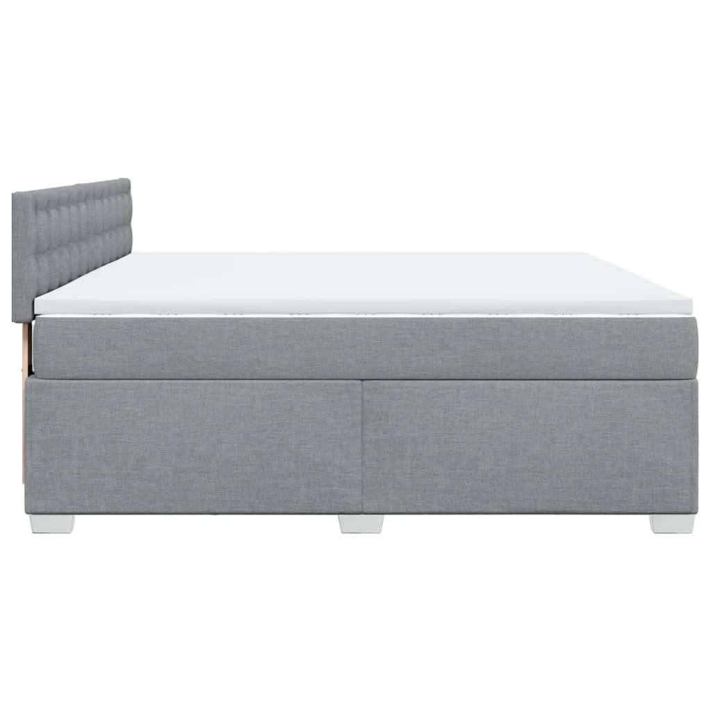 vidaXL Κρεβάτι Boxspring με Στρώμα Ανοιχτό Γκρι 180x200 εκ. Υφασμάτινο