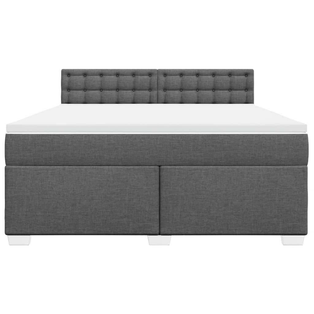 vidaXL Κρεβάτι Boxspring με Στρώμα Σκούρο Γκρι 180x200 εκ Υφασμάτιν