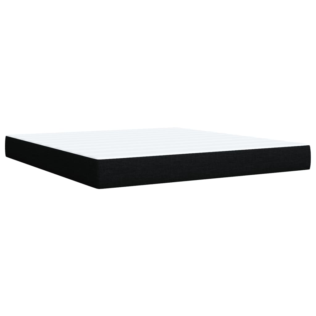 vidaXL Κρεβάτι Boxspring με Στρώμα Μαύρο 180x200 εκ. Υφασμάτινο