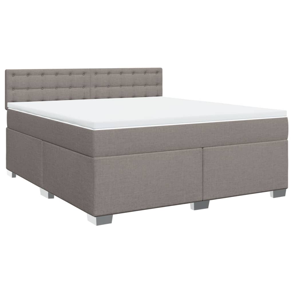 vidaXL Κρεβάτι Boxspring με Στρώμα Taupe 180x200 εκ. Υφασμάτινο