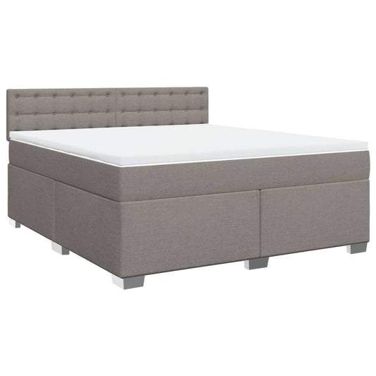 vidaXL Κρεβάτι Boxspring με Στρώμα Taupe 180x200 εκ. Υφασμάτινο