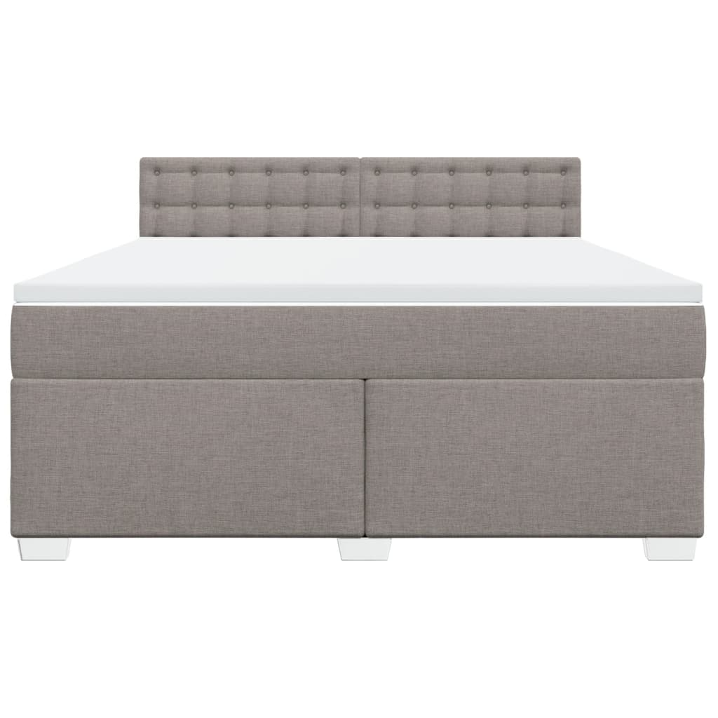 vidaXL Κρεβάτι Boxspring με Στρώμα Taupe 180x200 εκ. Υφασμάτινο