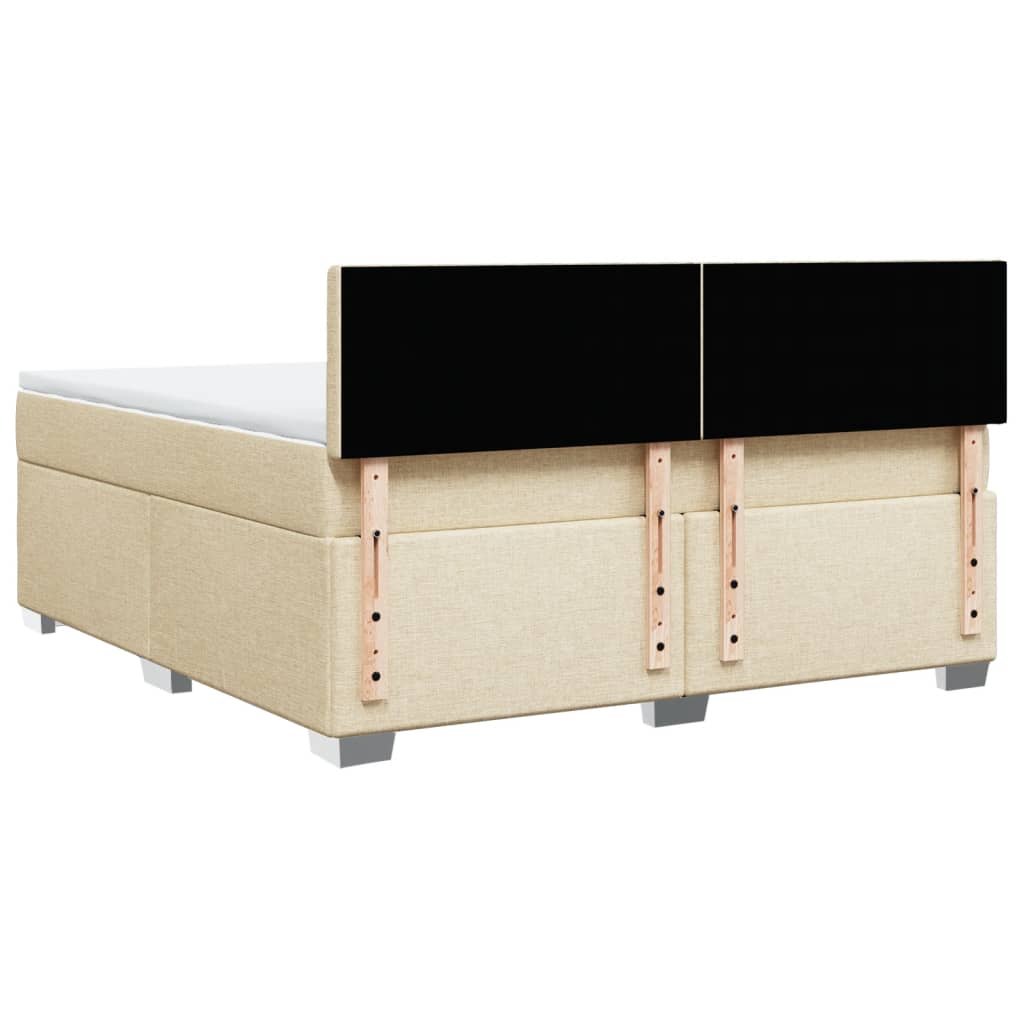 vidaXL Κρεβάτι Boxspring με Στρώμα Κρεμ 180x200 εκ. Υφασμάτινο