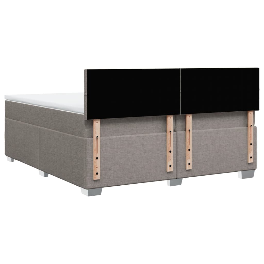 vidaXL Κρεβάτι Boxspring με Στρώμα Taupe 200x200 εκ. Υφασμάτινο