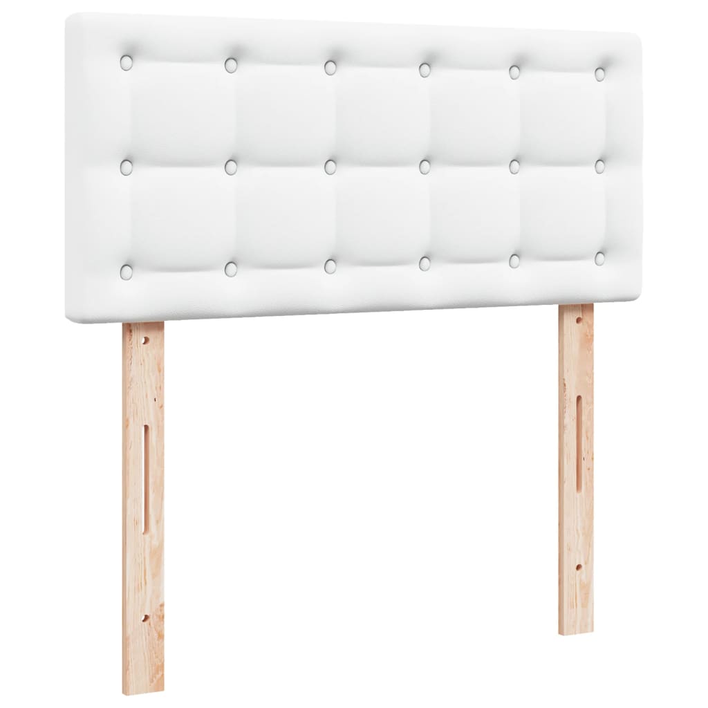 vidaXL Κρεβάτι Boxspring με Στρώμα Λευκό 80 x 200 εκ. Συνθετικό Δέρμα
