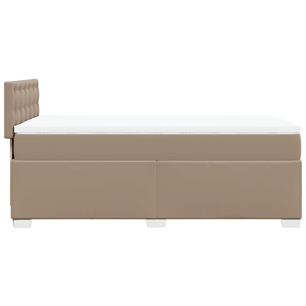 vidaXL Κρεβάτι Boxspring με Στρώμα Καπουτσίνο 80x200 εκ. Συνθ. Δέρμα