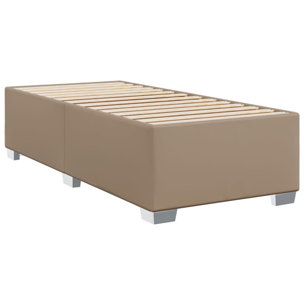 vidaXL Κρεβάτι Boxspring με Στρώμα Καπουτσίνο 80x200 εκ. Συνθ. Δέρμα