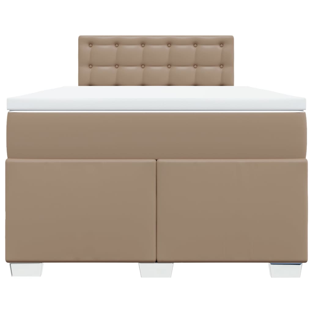 vidaXL Κρεβάτι Boxspring με Στρώμα Καπουτσίνο 120x190εκ.από Συνθ.Δέρμα