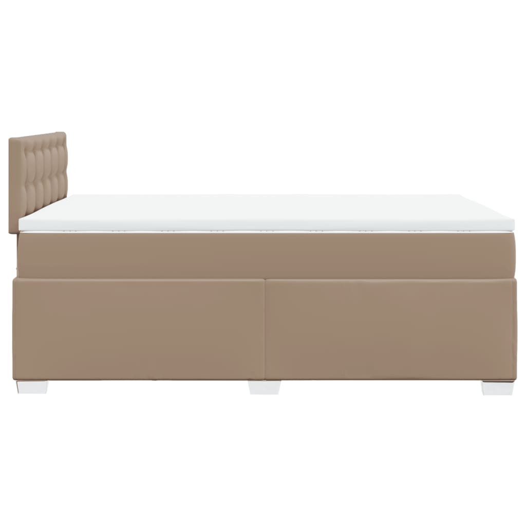 vidaXL Κρεβάτι Boxspring με Στρώμα Καπουτσίνο 120x190εκ.από Συνθ.Δέρμα