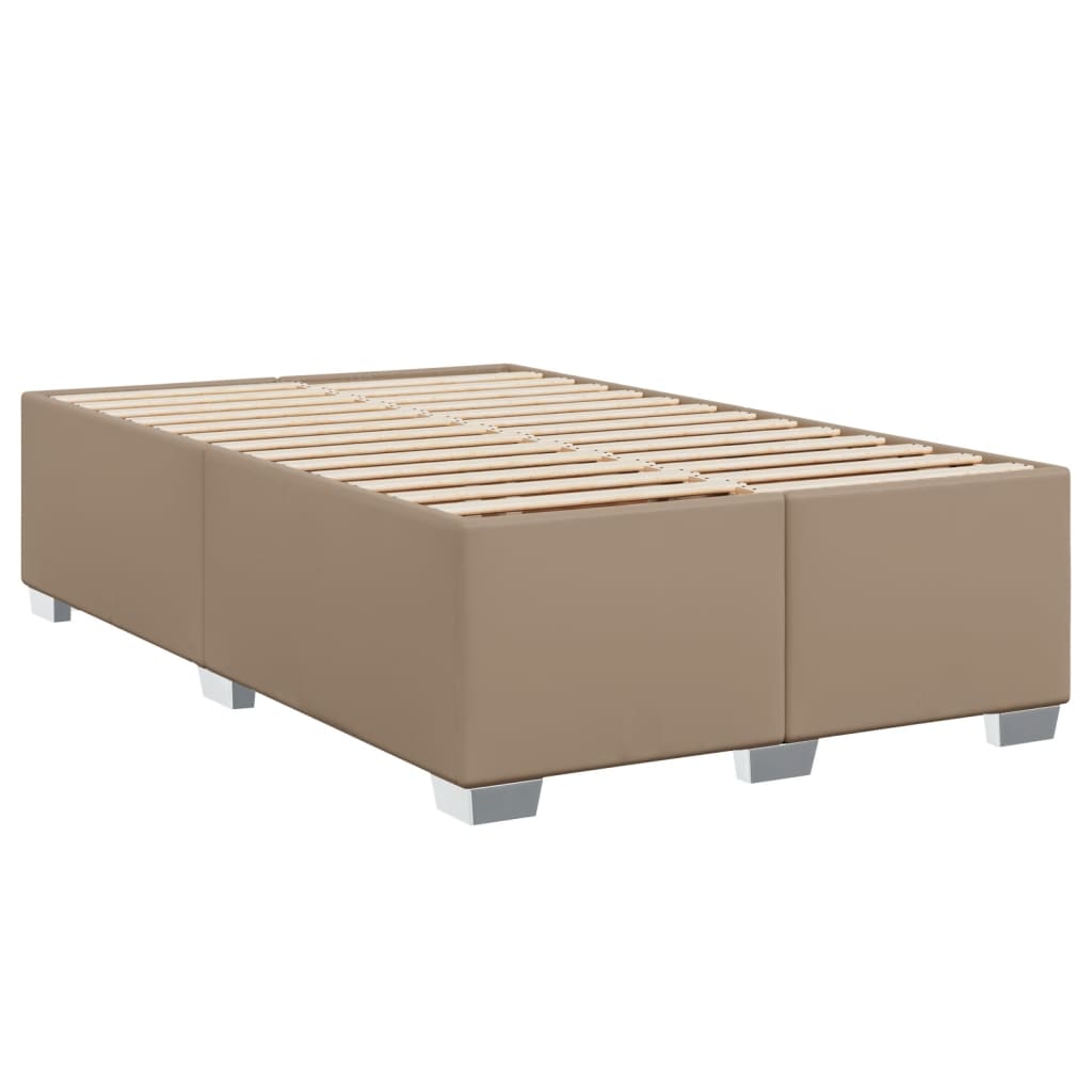 vidaXL Κρεβάτι Boxspring με Στρώμα Καπουτσίνο 120x190εκ.από Συνθ.Δέρμα