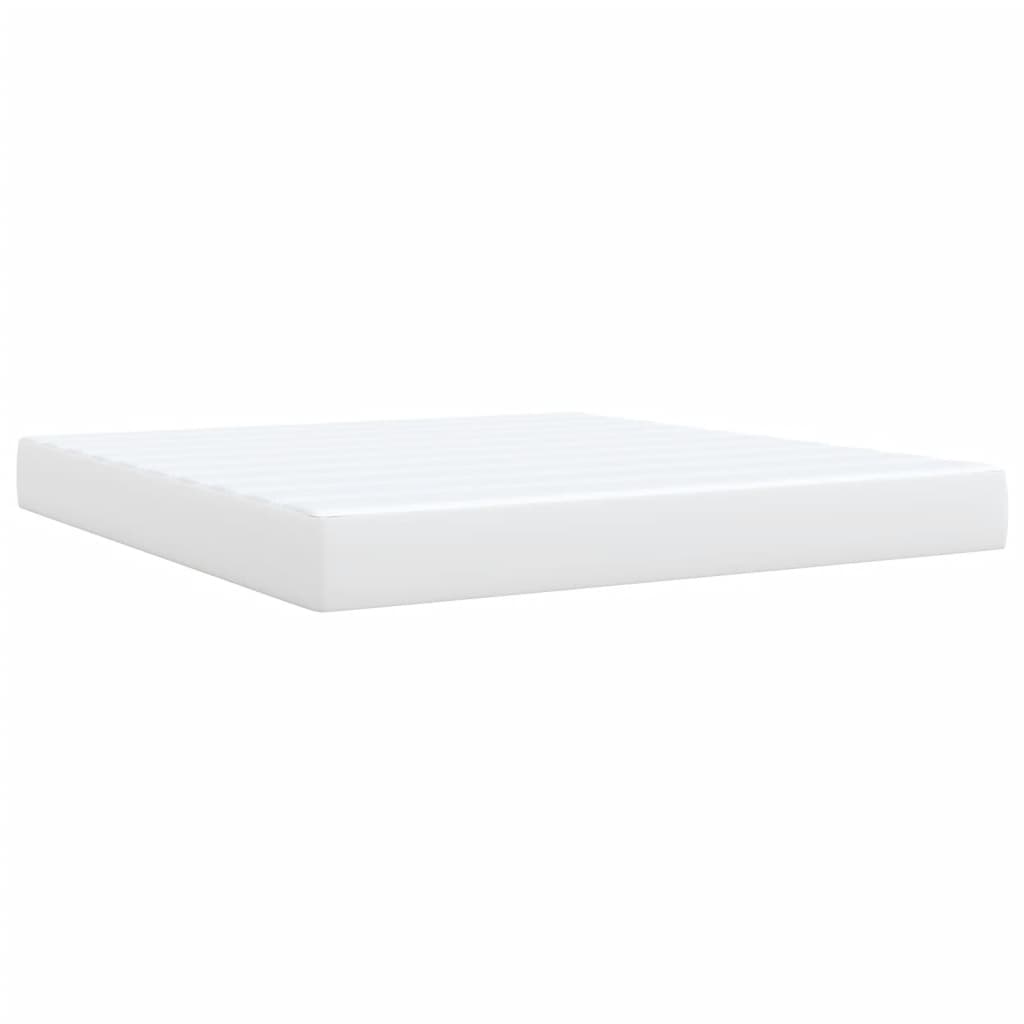 vidaXL Κρεβάτι Boxspring με Στρώμα Λευκό 180x200 εκ. Συνθετικό Δέρμα