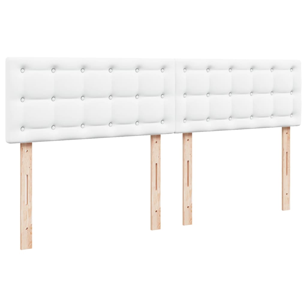 vidaXL Κρεβάτι Boxspring με Στρώμα Λευκό 200x200 εκ. Συνθετικό Δέρμα