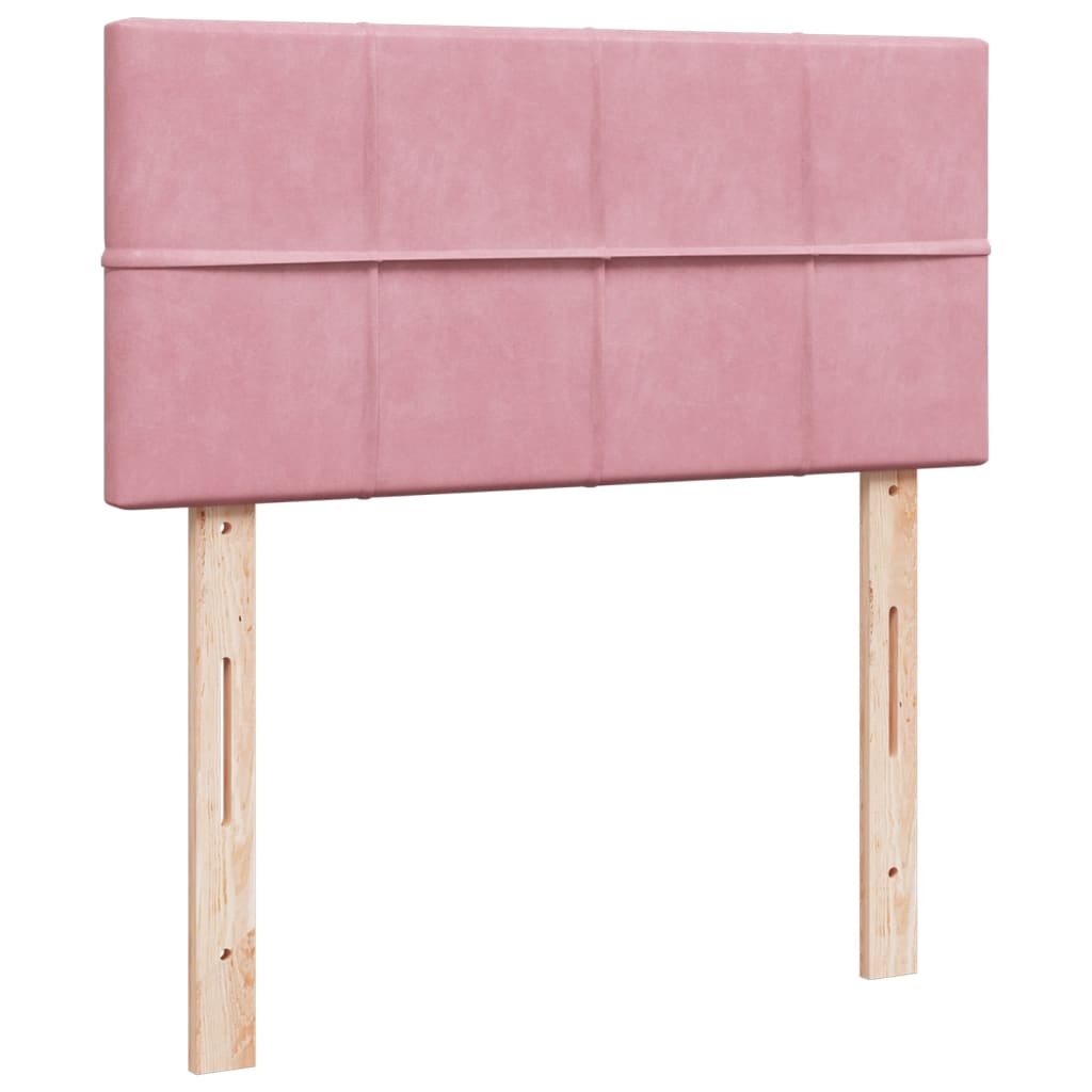 vidaXL Κρεβάτι Boxspring με Στρώμα Ροζ 80 x 200 εκ. Βελούδινο