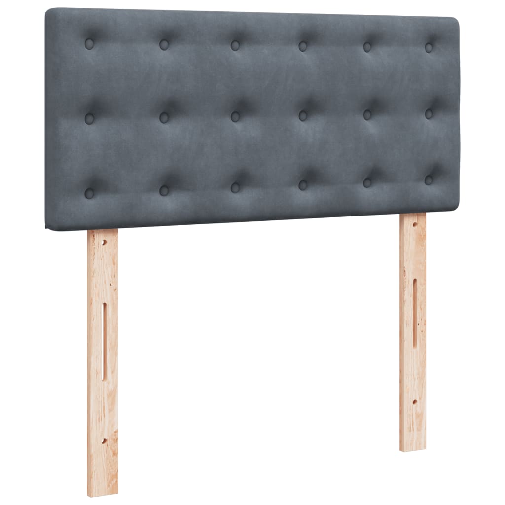 vidaXL Κρεβάτι Boxspring με Στρώμα Σκούρο Γκρι 80x200 εκ. Βελούδινο