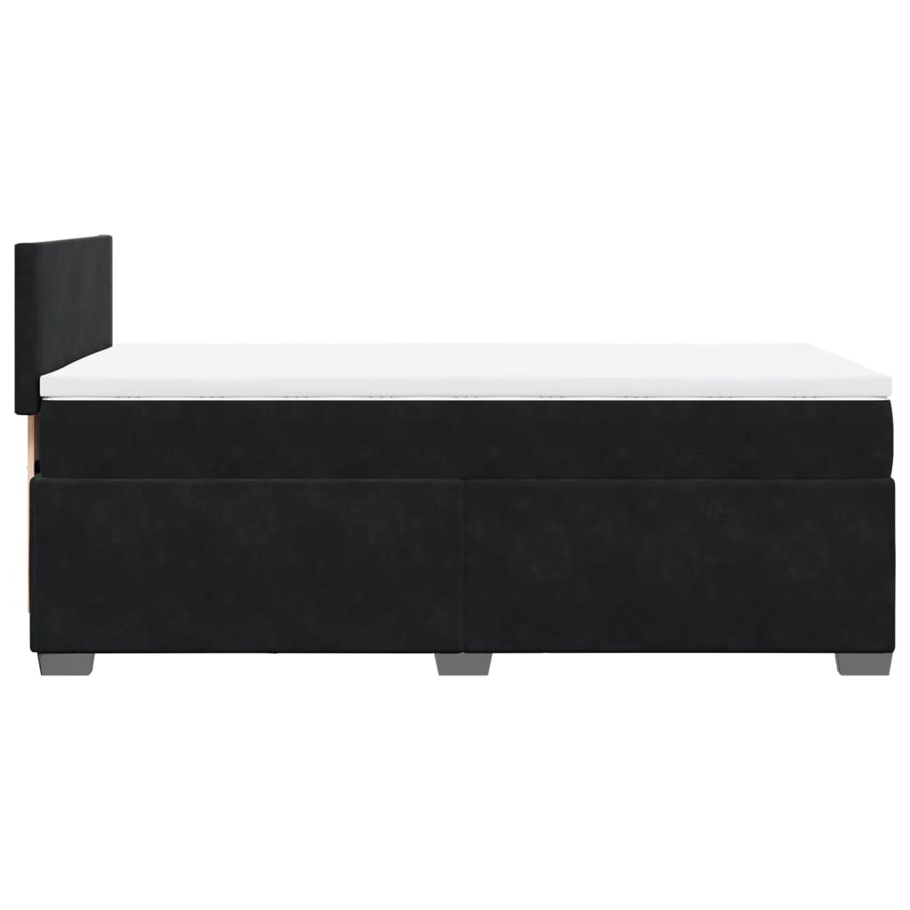 vidaXL Κρεβάτι Boxspring με Στρώμα Μαύρο 90x190 εκ. Βελούδινο