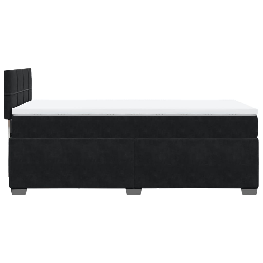 vidaXL Κρεβάτι Boxspring με Στρώμα Μαύρο 90x200 εκ. Βελούδινο