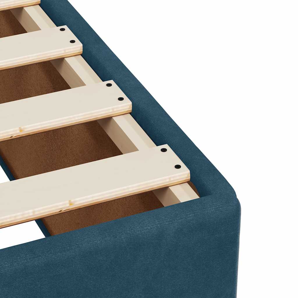 vidaXL Κρεβάτι Boxspring με Στρώμα Σκούρο Μπλε 100x200 εκ. Βελούδινο