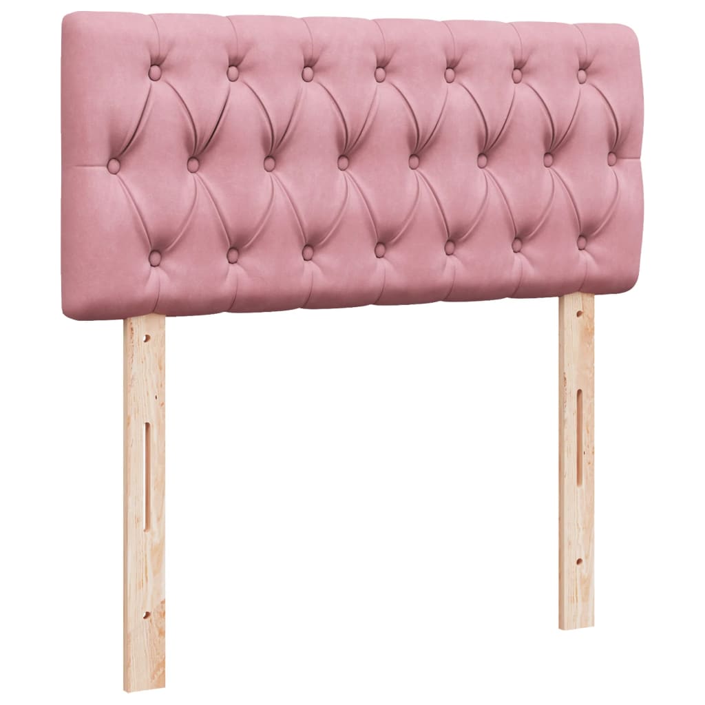 vidaXL Κρεβάτι Boxspring με Στρώμα Ροζ 100x200 εκ. Βελούδινο