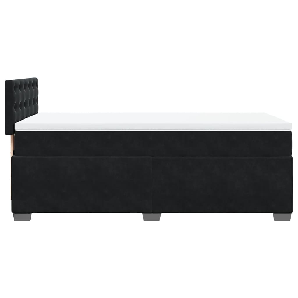 vidaXL Κρεβάτι Boxspring με Στρώμα Μαύρο 100x200 εκ. Βελούδινο