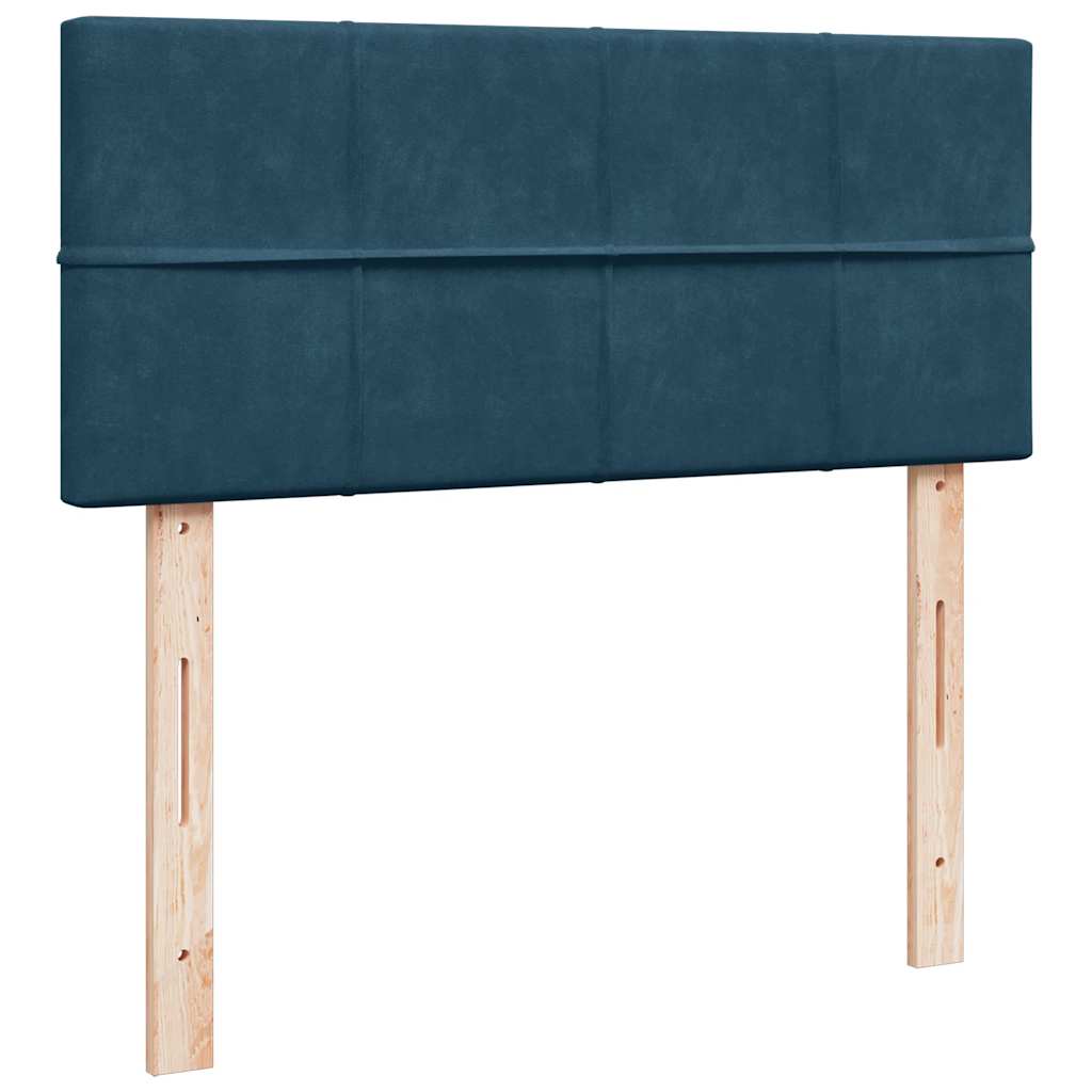 vidaXL Κρεβάτι Boxspring με Στρώμα Σκούρο Μπλε 120x190 εκ. Βελούδινο