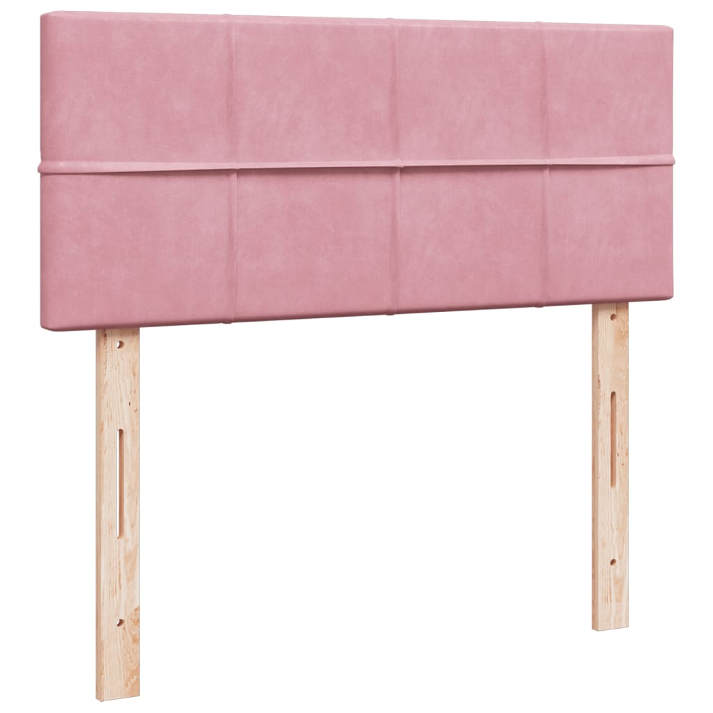 vidaXL Κρεβάτι Boxspring με Στρώμα Ροζ 120x190 εκ. Βελούδινο