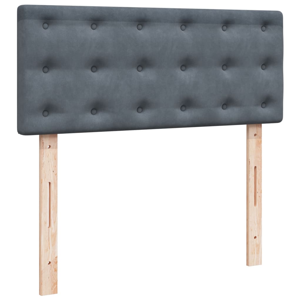 vidaXL Κρεβάτι Boxspring με Στρώμα Σκούρο Γκρι 120x190 εκ. Βελούδινο