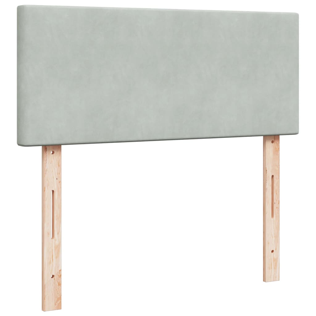 vidaXL Κρεβάτι Boxspring με Στρώμα Ανοιχτό Γκρι 120x200 εκ. Βελούδινο