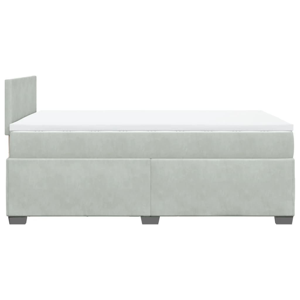 vidaXL Κρεβάτι Boxspring με Στρώμα Ανοιχτό Γκρι 120x200 εκ. Βελούδινο