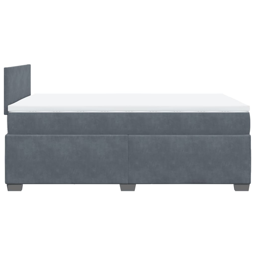 vidaXL Κρεβάτι Boxspring με Στρώμα Σκούρο Γκρι 120x200 εκ. Βελούδινο
