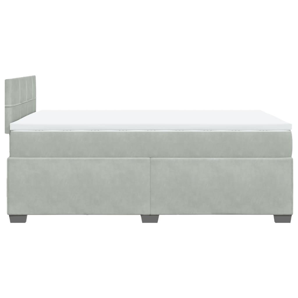 vidaXL Κρεβάτι Boxspring με Στρώμα Ανοιχτό Γκρι 120x200 εκ. Βελούδινο