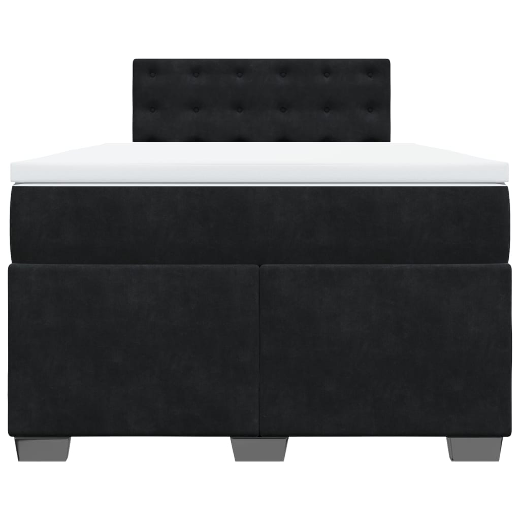 vidaXL Κρεβάτι Boxspring με Στρώμα Μαύρο 120 x 200 εκ. Βελούδινο