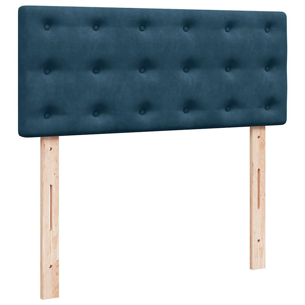 vidaXL Κρεβάτι Boxspring με Στρώμα Σκούρο Μπλε 120x200 εκ. Βελούδινο