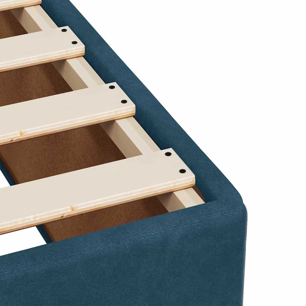vidaXL Κρεβάτι Boxspring με Στρώμα Σκούρο Μπλε 120x200 εκ. Βελούδινο
