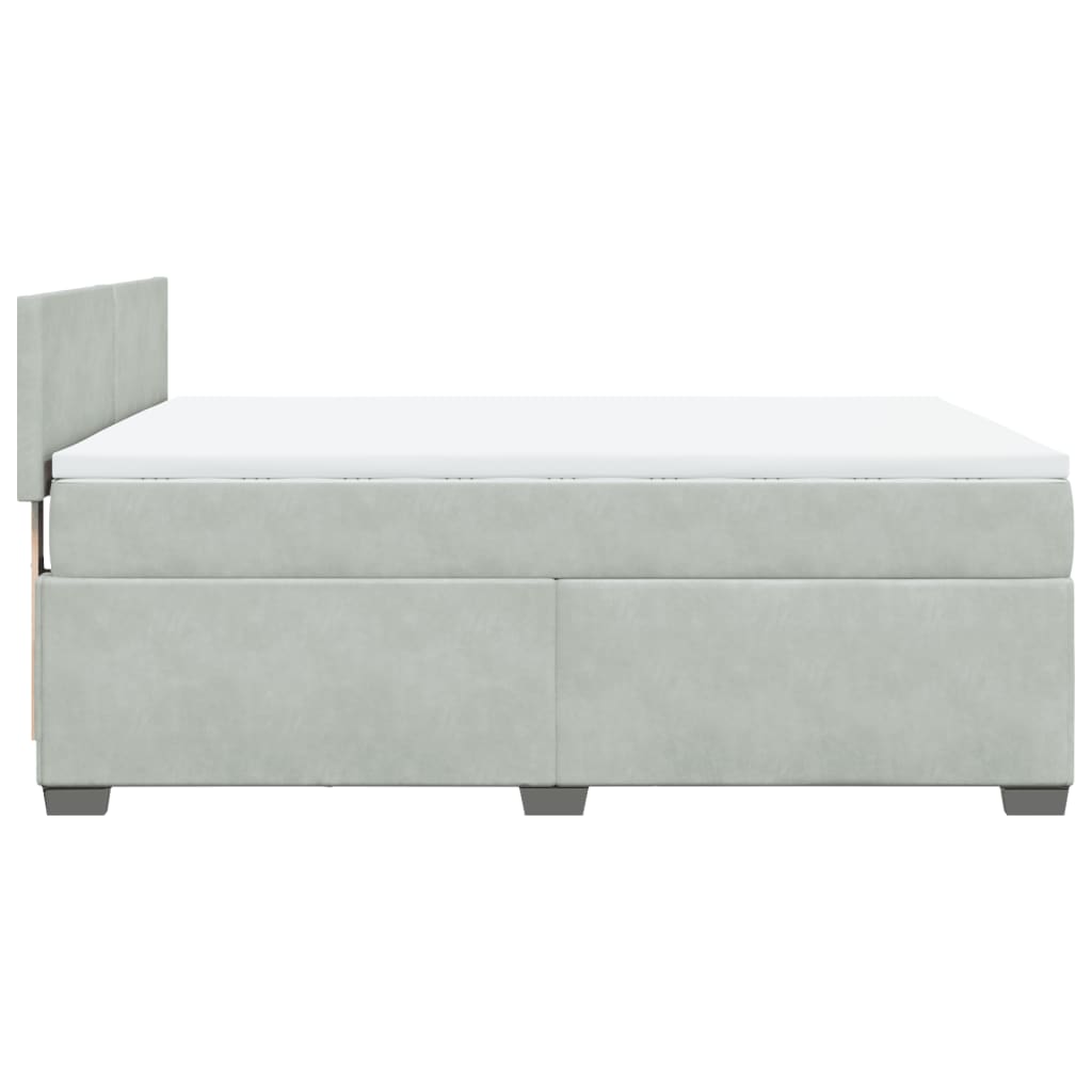 vidaXL Κρεβάτι Boxspring με Στρώμα Ανοιχτό Γκρι 140x200 εκ. Βελούδινο