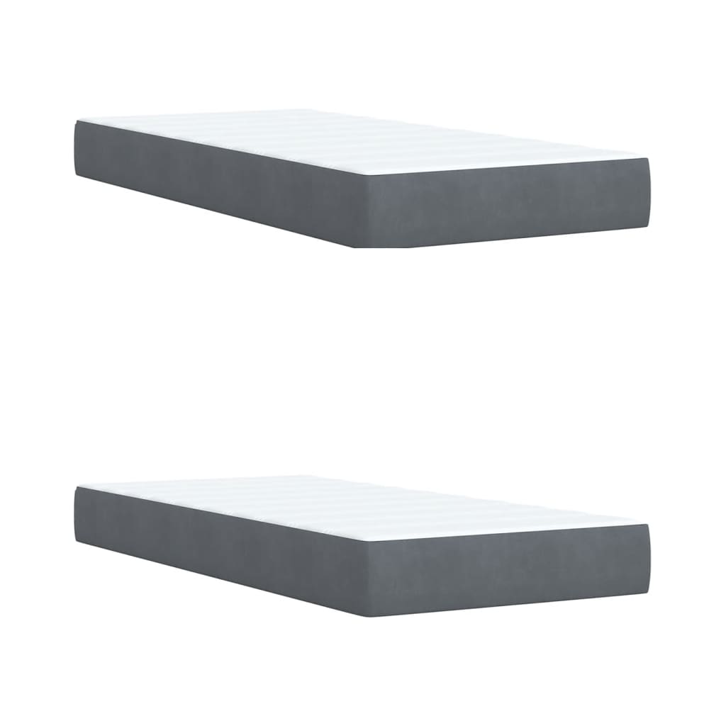 vidaXL Κρεβάτι Boxspring με Στρώμα Σκούρο Γκρι 200x200 εκ. Βελούδινο