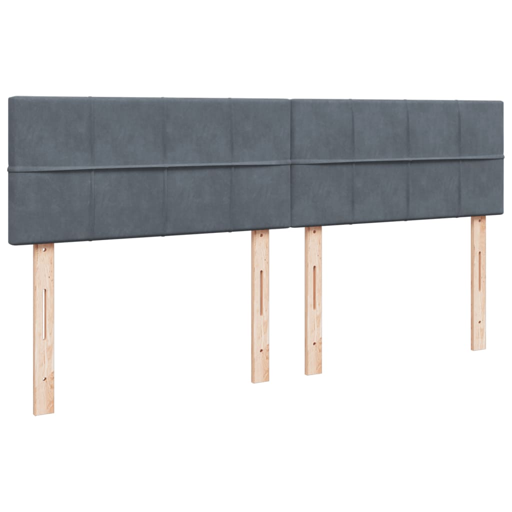 vidaXL Κρεβάτι Boxspring με Στρώμα Σκούρο Γκρι 200x200 εκ. Βελούδινο
