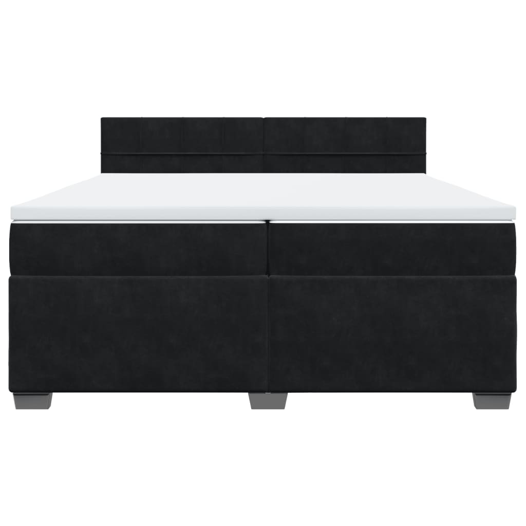 vidaXL Κρεβάτι Boxspring με Στρώμα Μαύρο 200x200 εκ. Βελούδινο