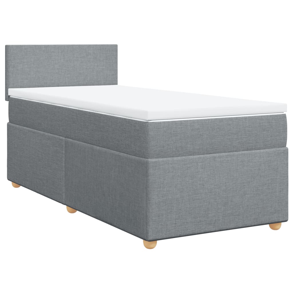 vidaXL Κρεβάτι Boxspring με Στρώμα Ανοιχτό Γκρι 80x200 εκ. Υφασμάτινο