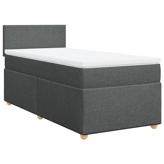 vidaXL Κρεβάτι Boxspring με Στρώμα Σκούρο Γκρι 80x200 εκ. Υφασμάτινο