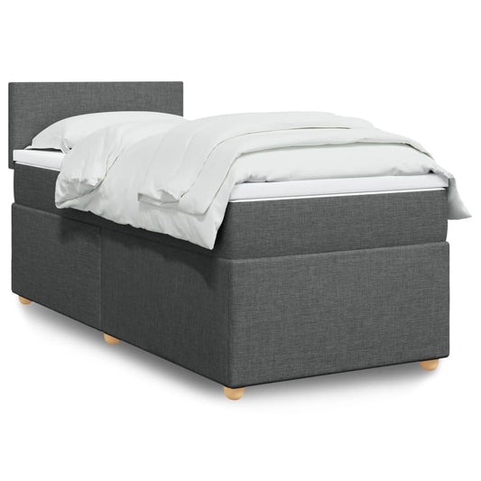 vidaXL Κρεβάτι Boxspring με Στρώμα Σκούρο Γκρι 80x200 εκ. Υφασμάτινο