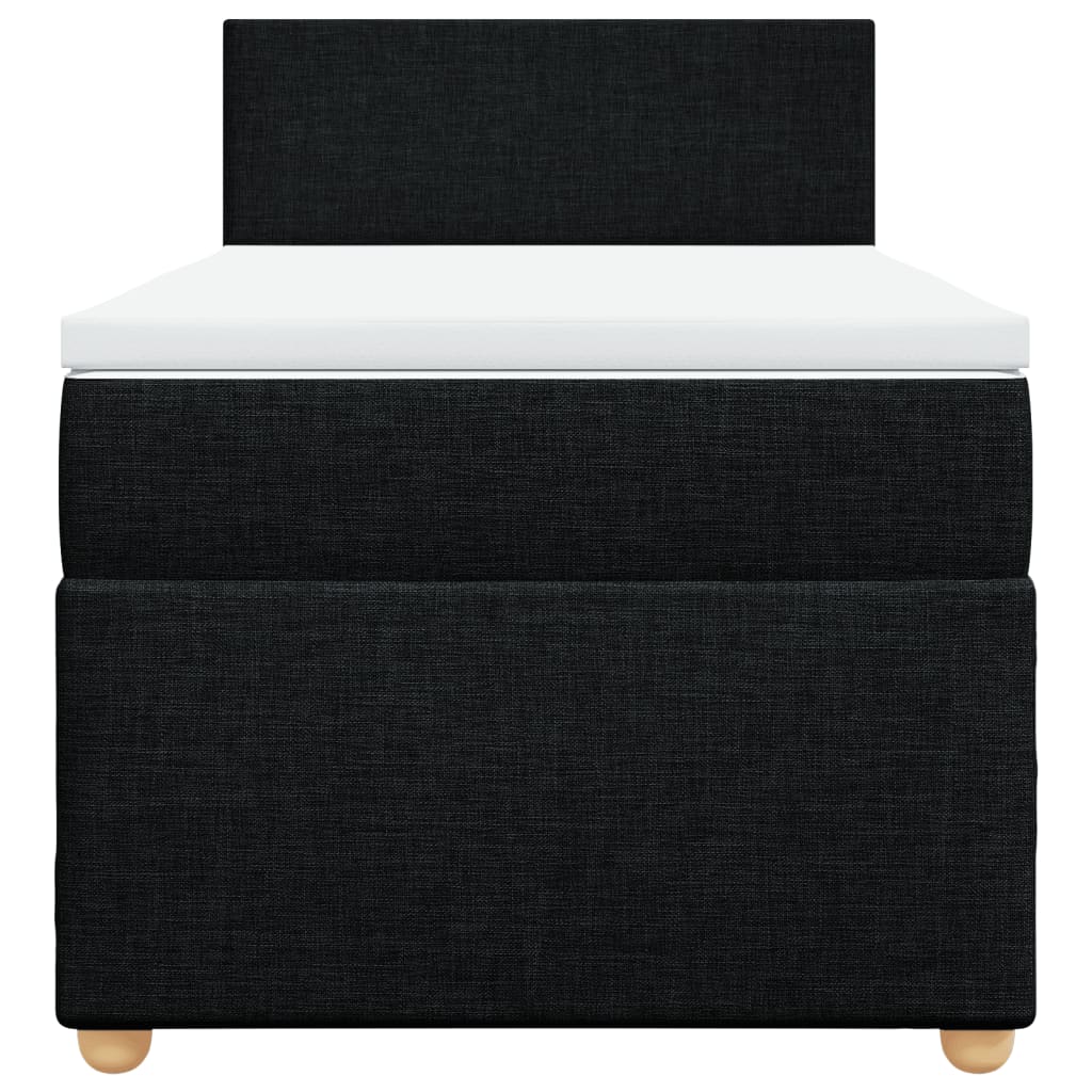 vidaXL Κρεβάτι Boxspring με Στρώμα Μαύρο 80 x 200 εκ. Υφασμάτινο