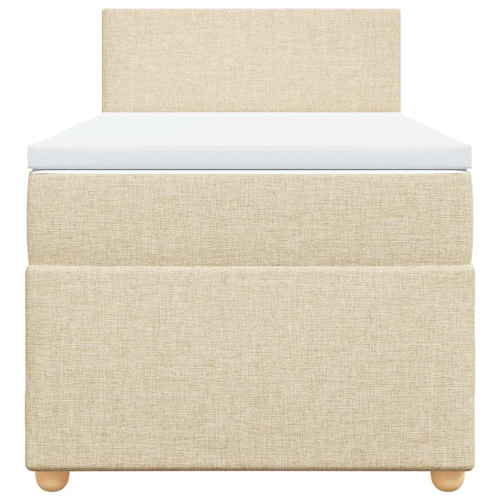 vidaXL Κρεβάτι Boxspring με Στρώμα Κρεμ 80 x 200 εκ. Υφασμάτινο