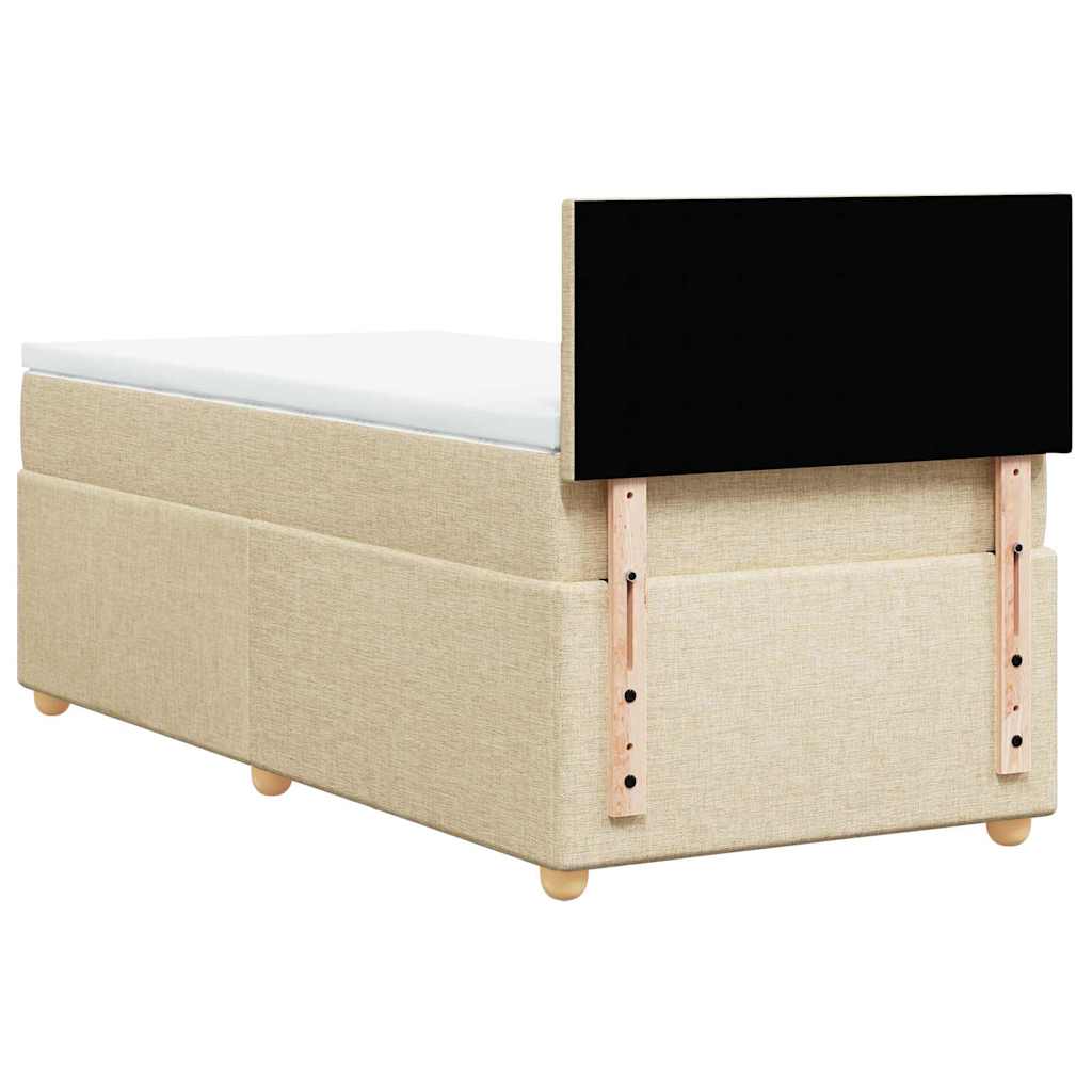 vidaXL Κρεβάτι Boxspring με Στρώμα Κρεμ 80 x 200 εκ. Υφασμάτινο