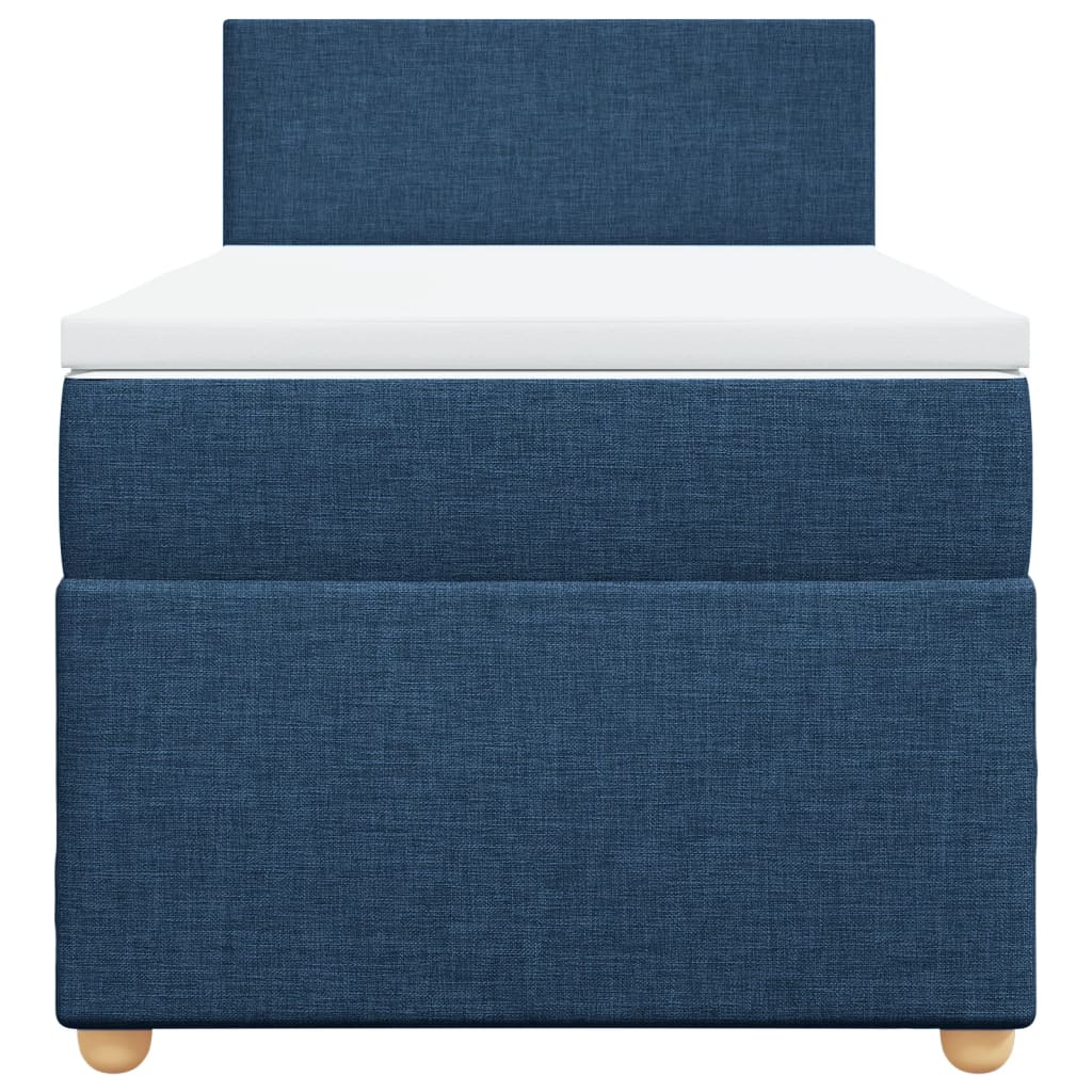 vidaXL Κρεβάτι Boxspring με Στρώμα Μπλε 80x200 εκ. Υφασμάτινο