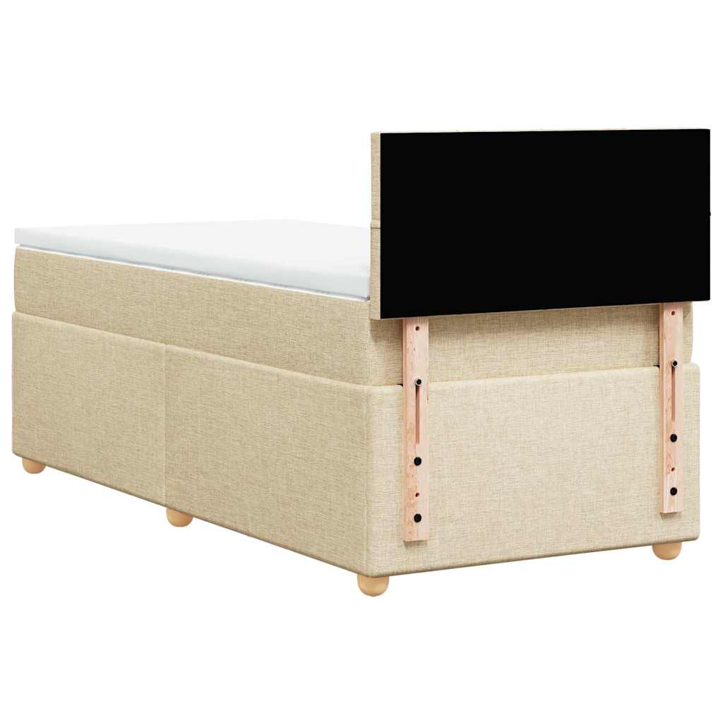 vidaXL Κρεβάτι Boxspring με Στρώμα Κρεμ 80 x 200 εκ. Υφασμάτινο