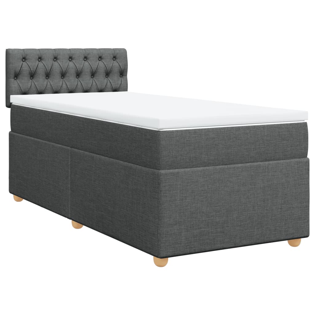 vidaXL Κρεβάτι Boxspring με Στρώμα Σκούρο Γκρι 80x200 εκ. Υφασμάτινο