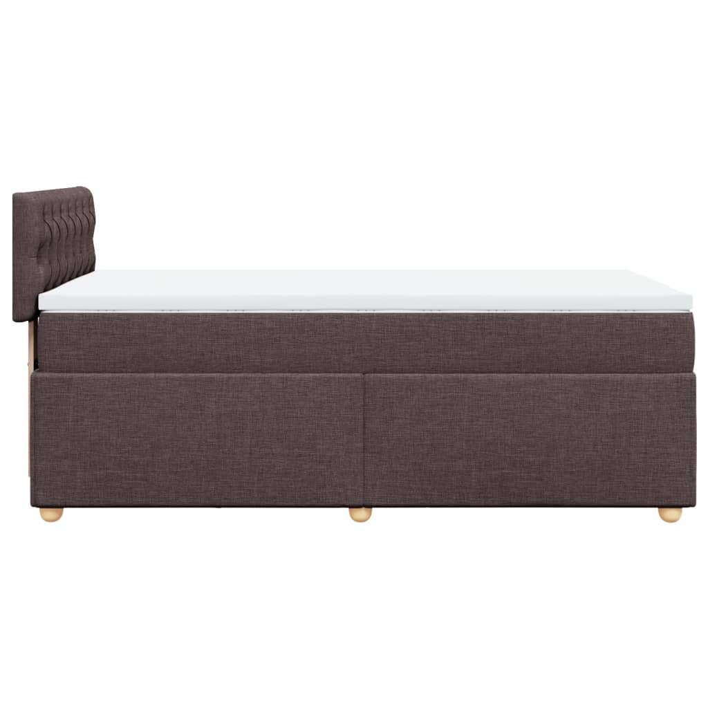 vidaXL Κρεβάτι Boxspring με Στρώμα Σκούρο Καφέ 80x200 εκ. Υφασμάτινο