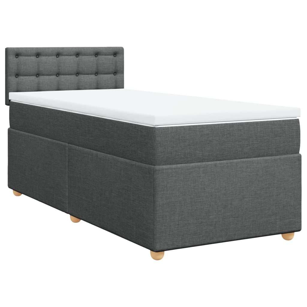 vidaXL Κρεβάτι Boxspring με Στρώμα Σκούρο Γκρι 80x200 εκ. Υφασμάτινο