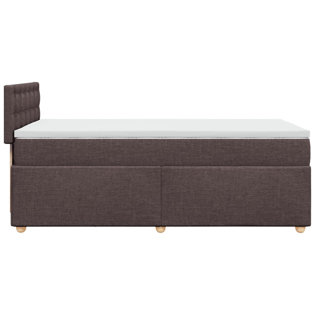 vidaXL Κρεβάτι Boxspring με Στρώμα Σκούρο Καφέ 80x200 εκ. Υφασμάτινο